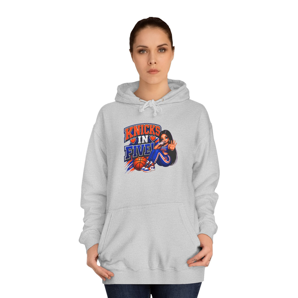 Knicks In Five Hoodie — Basketball Fan Pullover with Retro Player Graphic