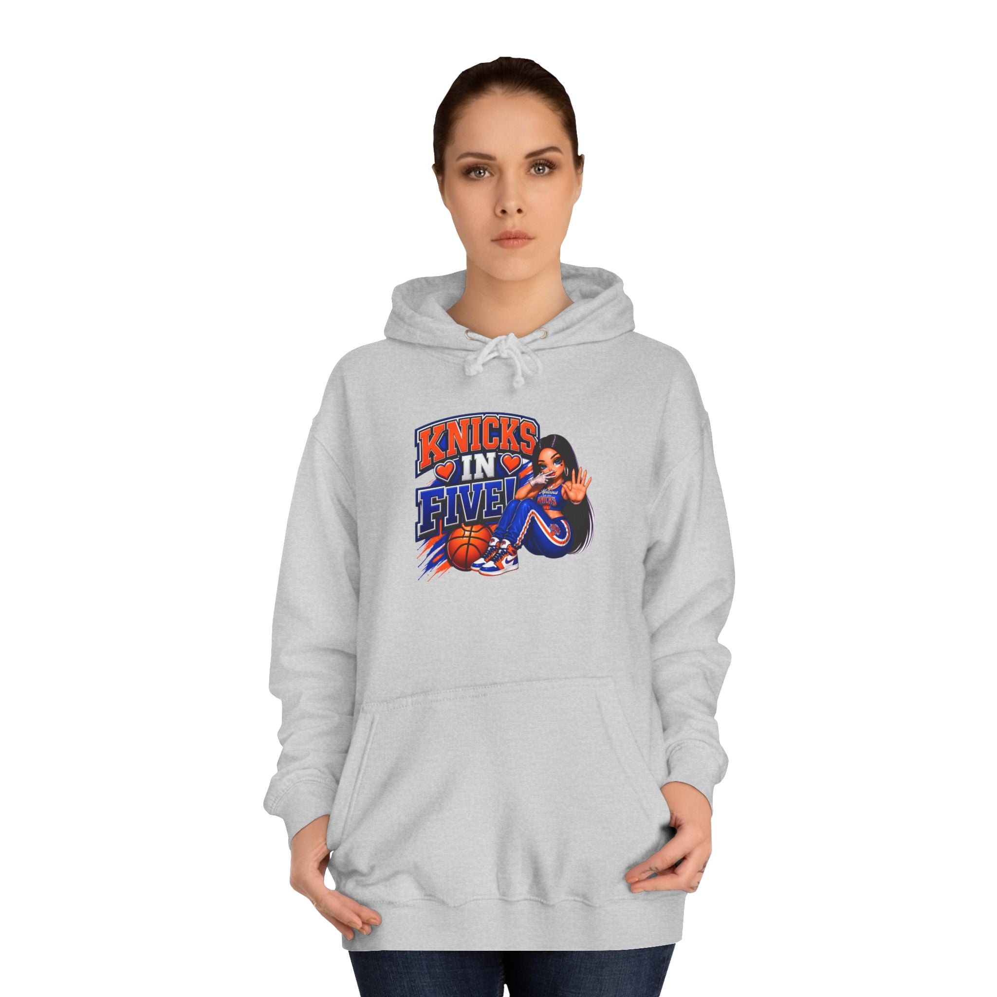 Knicks In Five Hoodie — Basketball Fan Pullover with Retro Player Graphic