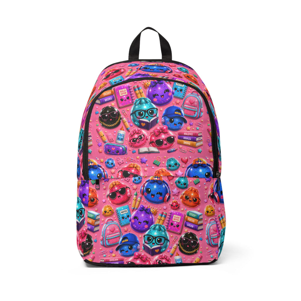 Cute Kawaii Emoji School Backpack — Pink/Colorful Pattern