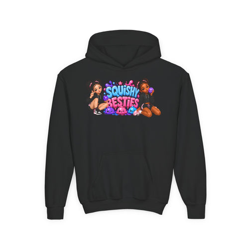"SQUiSHY BESTIES" Hoodie — Cute Girls' Graphic Hooded Sweatshirt
