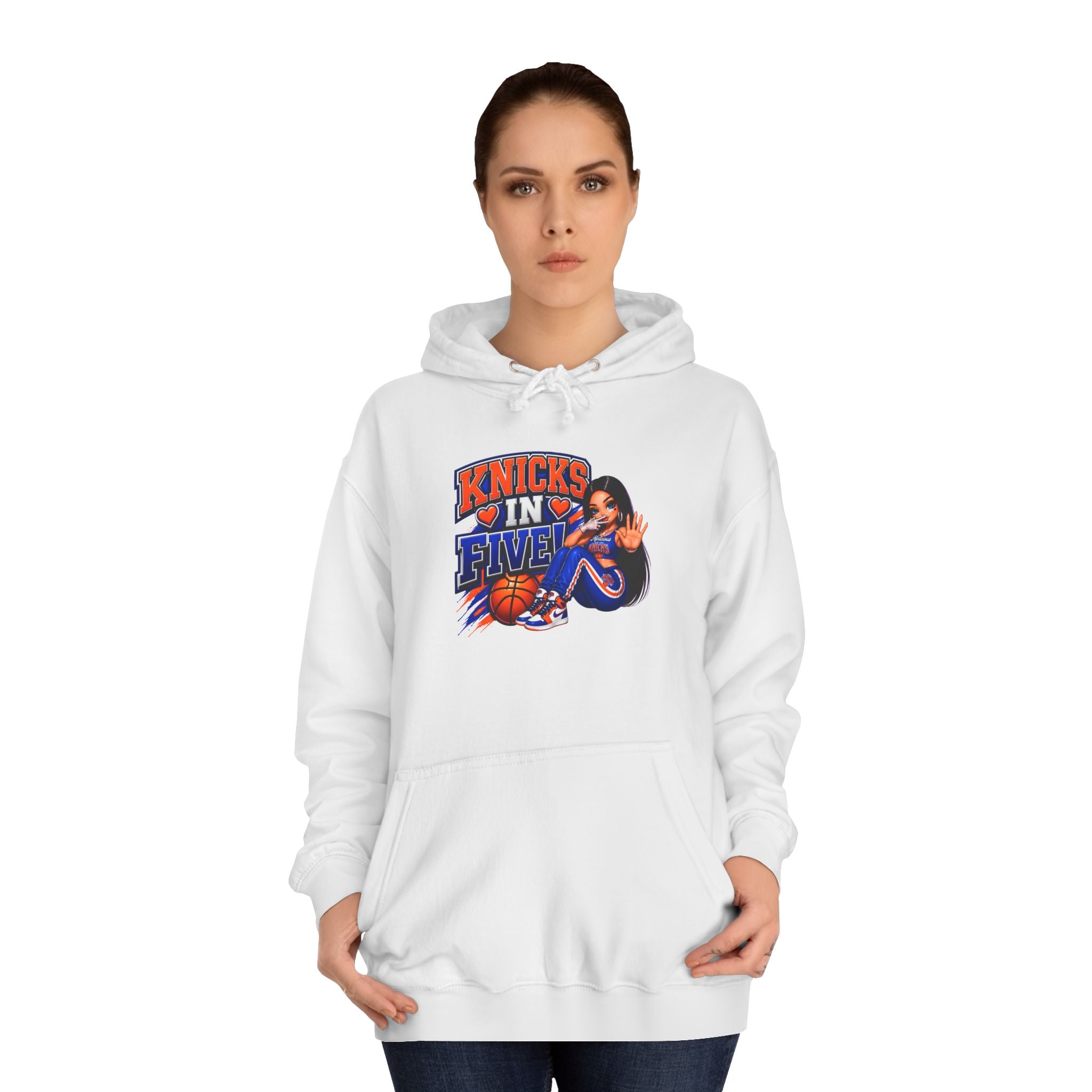 Knicks In Five Hoodie — Basketball Fan Pullover with Retro Player Graphic