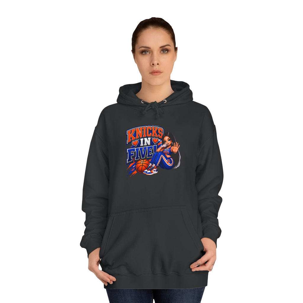 Knicks In Five Hoodie — Basketball Fan Pullover with Retro Player Graphic