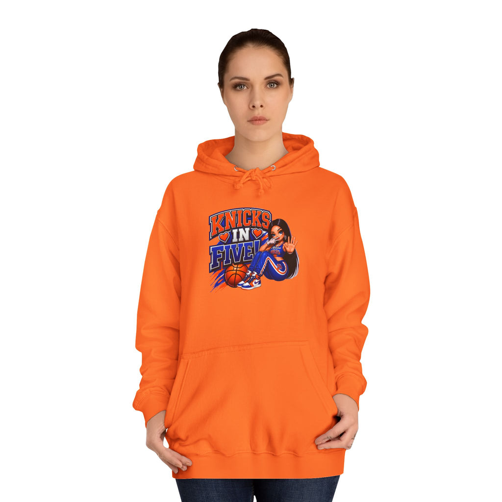 Knicks In Five Hoodie — Basketball Fan Pullover with Retro Player Graphic