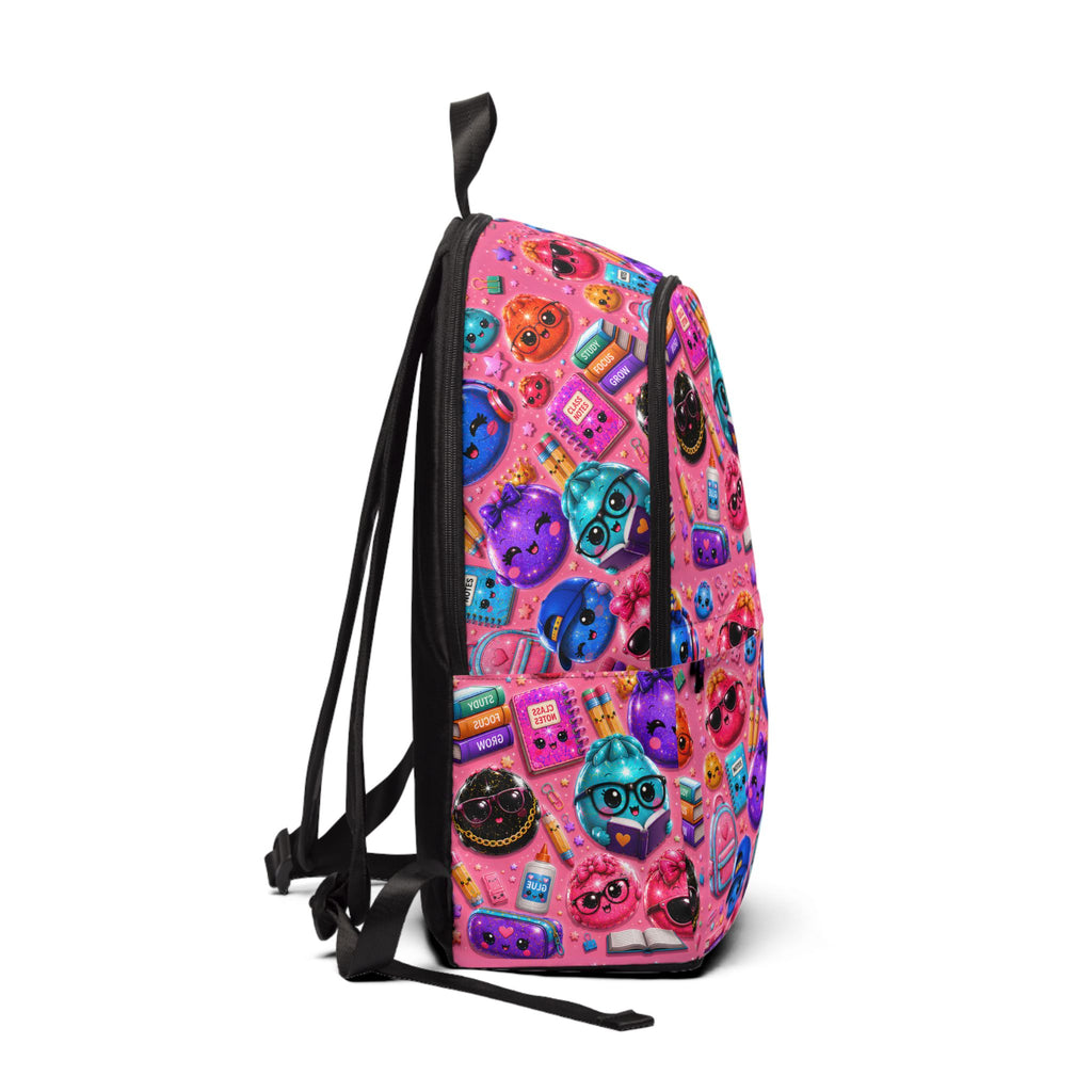Cute Kawaii Emoji School Backpack — Pink/Colorful Pattern