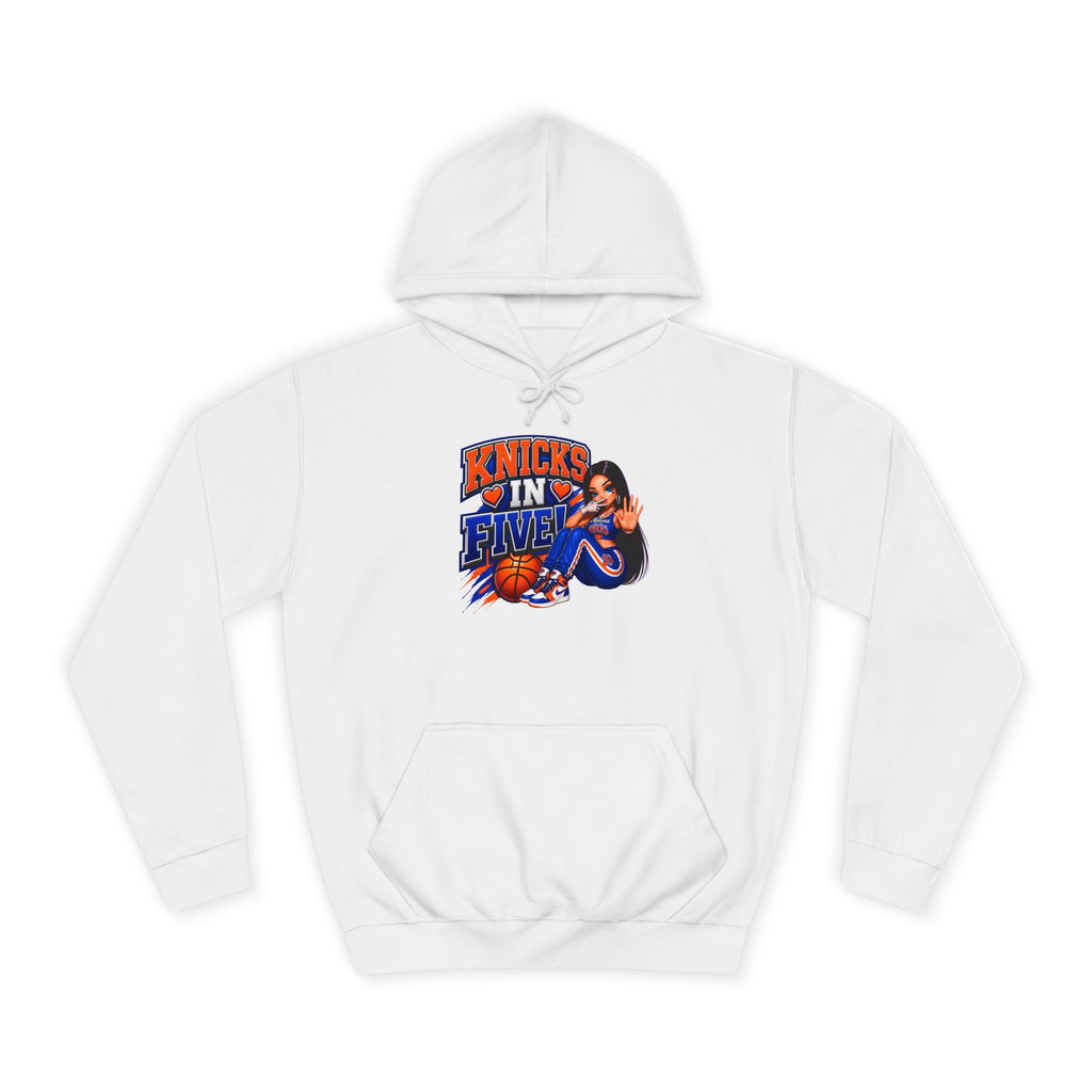Knicks In Five Hoodie — Basketball Fan Pullover with Retro Player Graphic