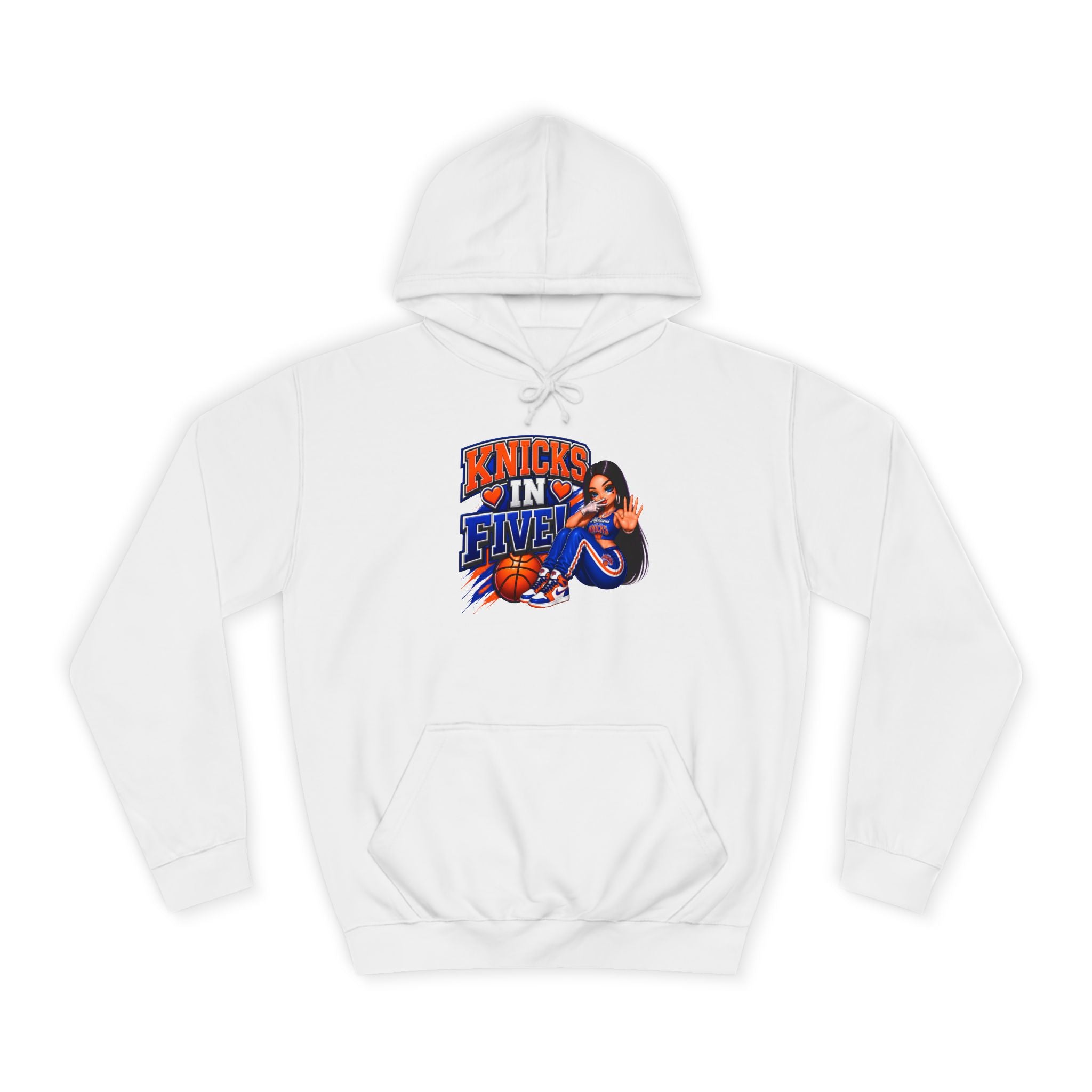 Knicks In Five Hoodie — Basketball Fan Pullover with Retro Player Graphic