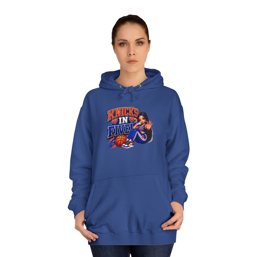 Knicks In Five Hoodie — Basketball Fan Pullover with Retro Player Graphic