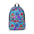 Cute Kawaii Emoji School Backpack — Blue/Colorful Pattern