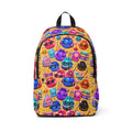Cute Kawaii Emoji School Backpack — Yellow/Colorful Pattern