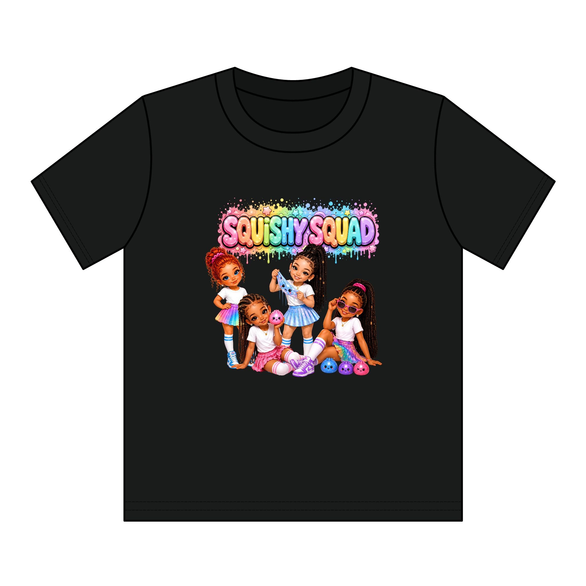 Girls' Squishy Graphic Tee - "SQUiSHY SQUAD!" Youth T-Shirt