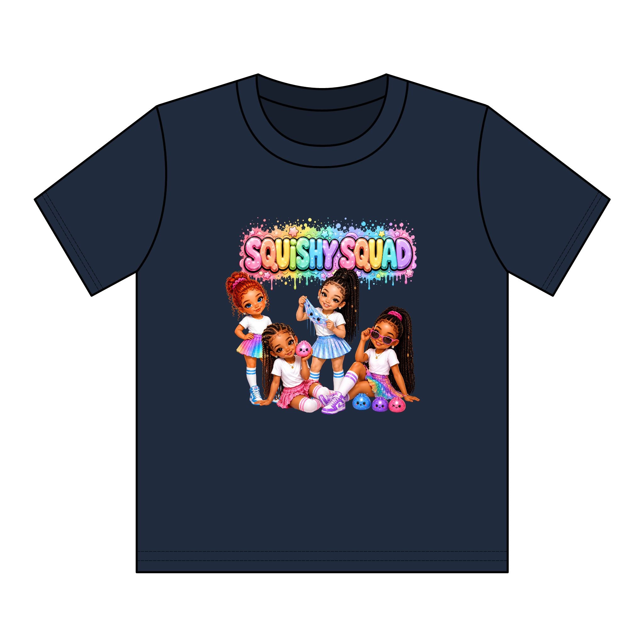 Girls' Squishy Graphic Tee - "SQUiSHY SQUAD!" Youth T-Shirt