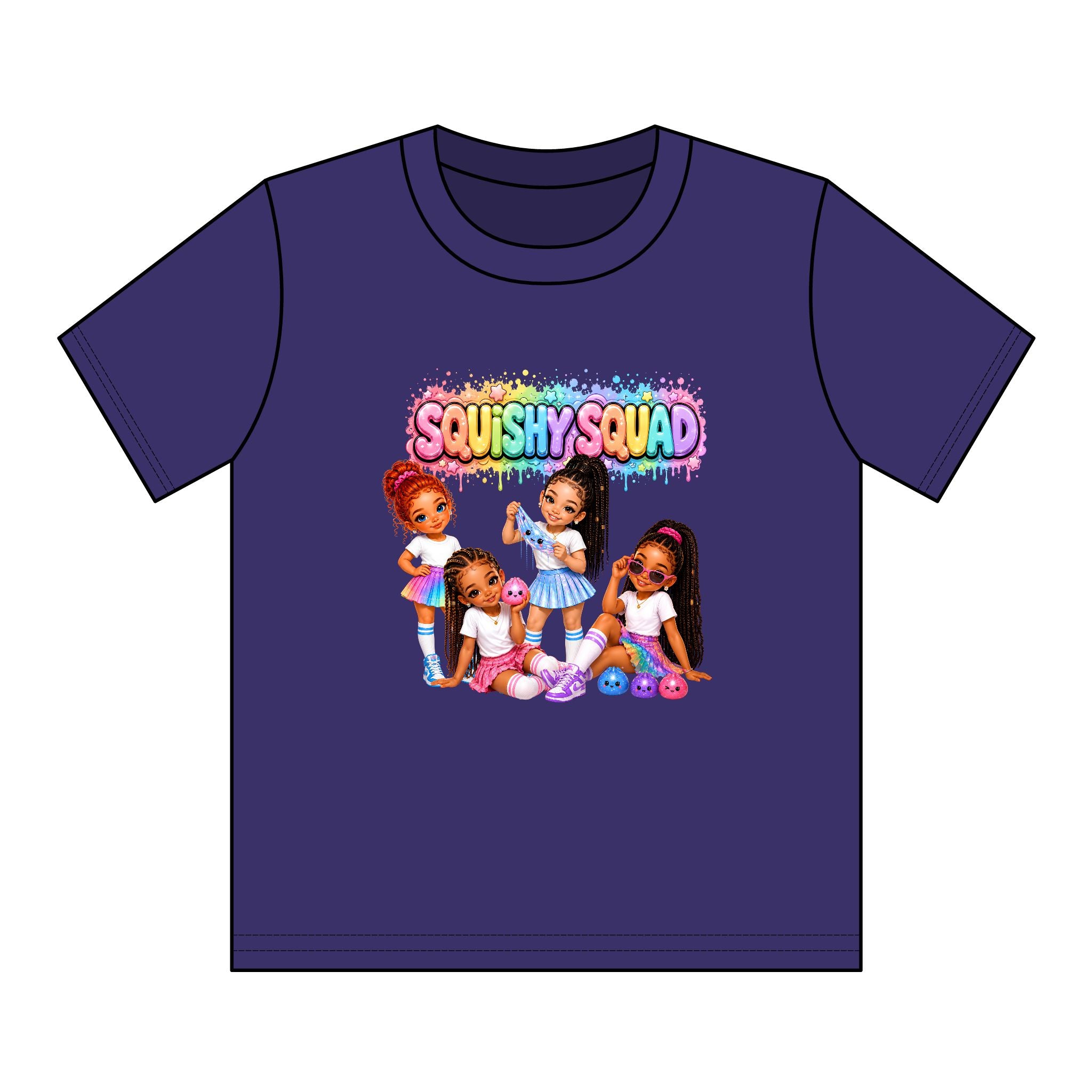 Girls' Squishy Graphic Tee - "SQUiSHY SQUAD!" Youth T-Shirt