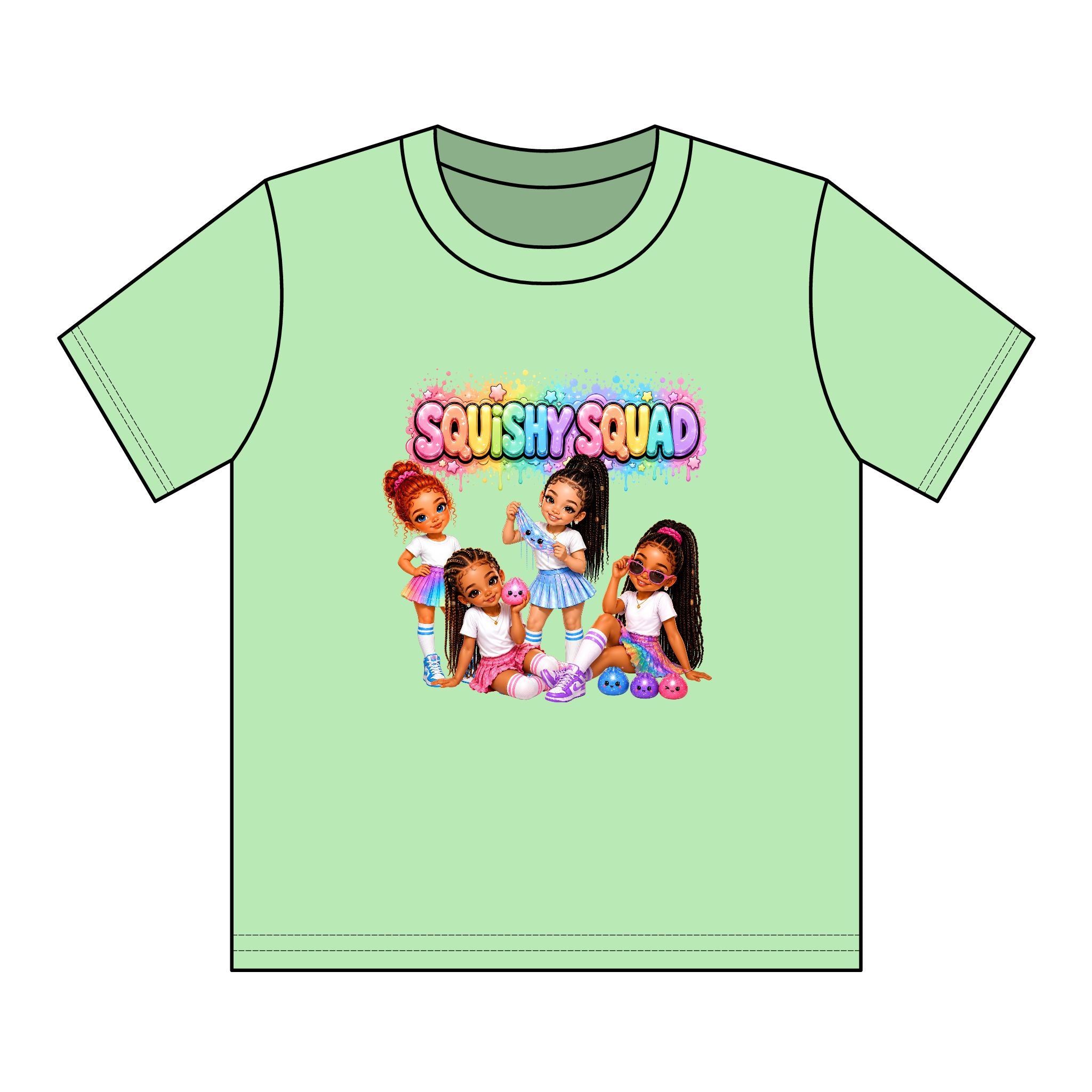 Girls' Squishy Graphic Tee - "SQUiSHY SQUAD!" Youth T-Shirt