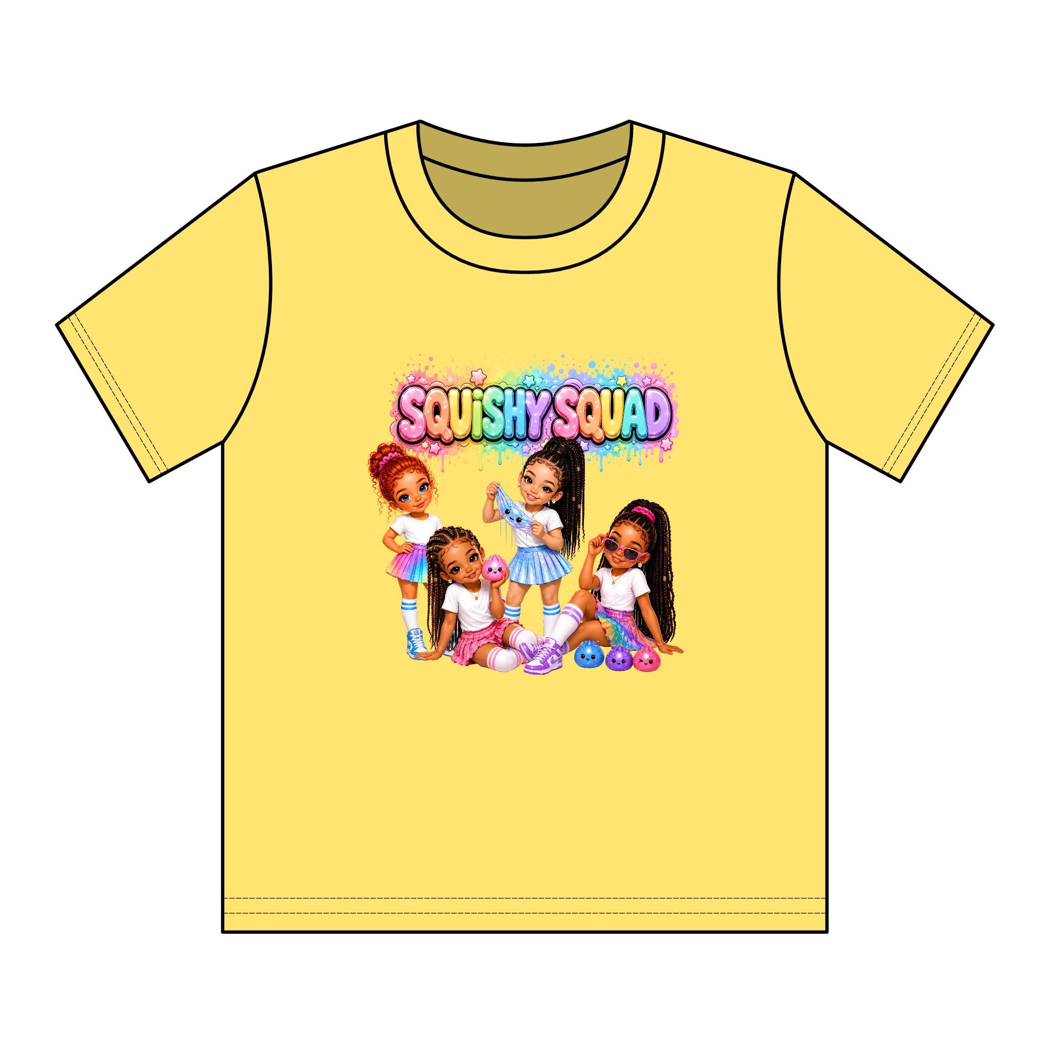 Girls' Squishy Graphic Tee - "SQUiSHY SQUAD!" Youth T-Shirt