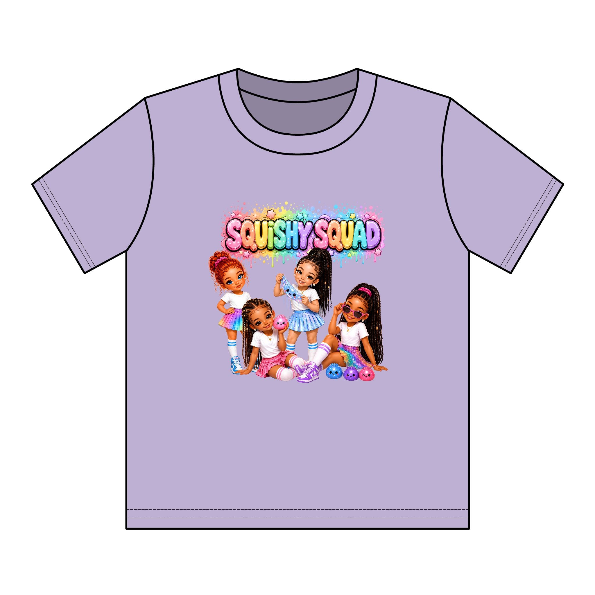 Girls' Squishy Graphic Tee - "SQUiSHY SQUAD!" Youth T-Shirt