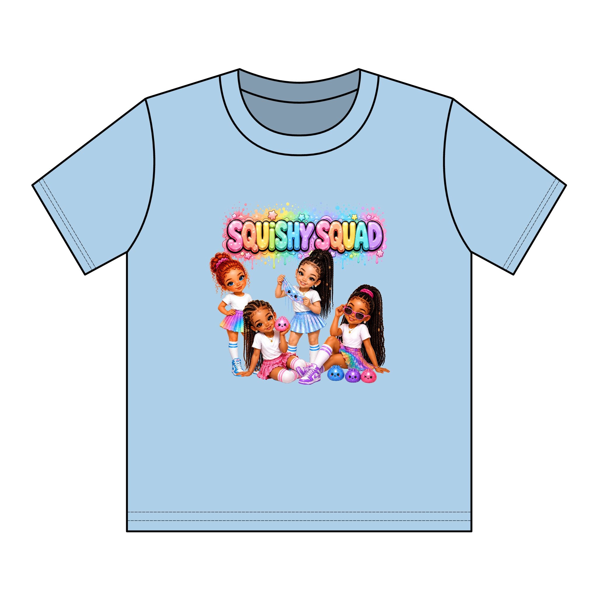Girls' Squishy Graphic Tee - "SQUiSHY SQUAD!" Youth T-Shirt