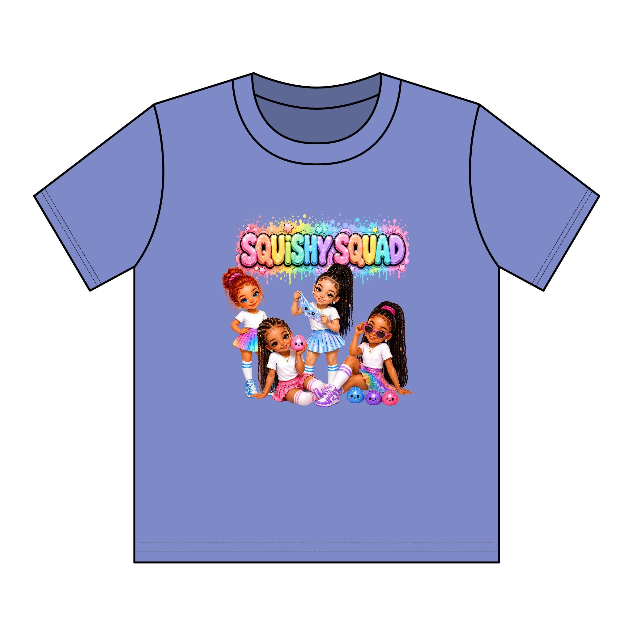 Girls' Squishy Graphic Tee - "SQUiSHY SQUAD!" Youth T-Shirt