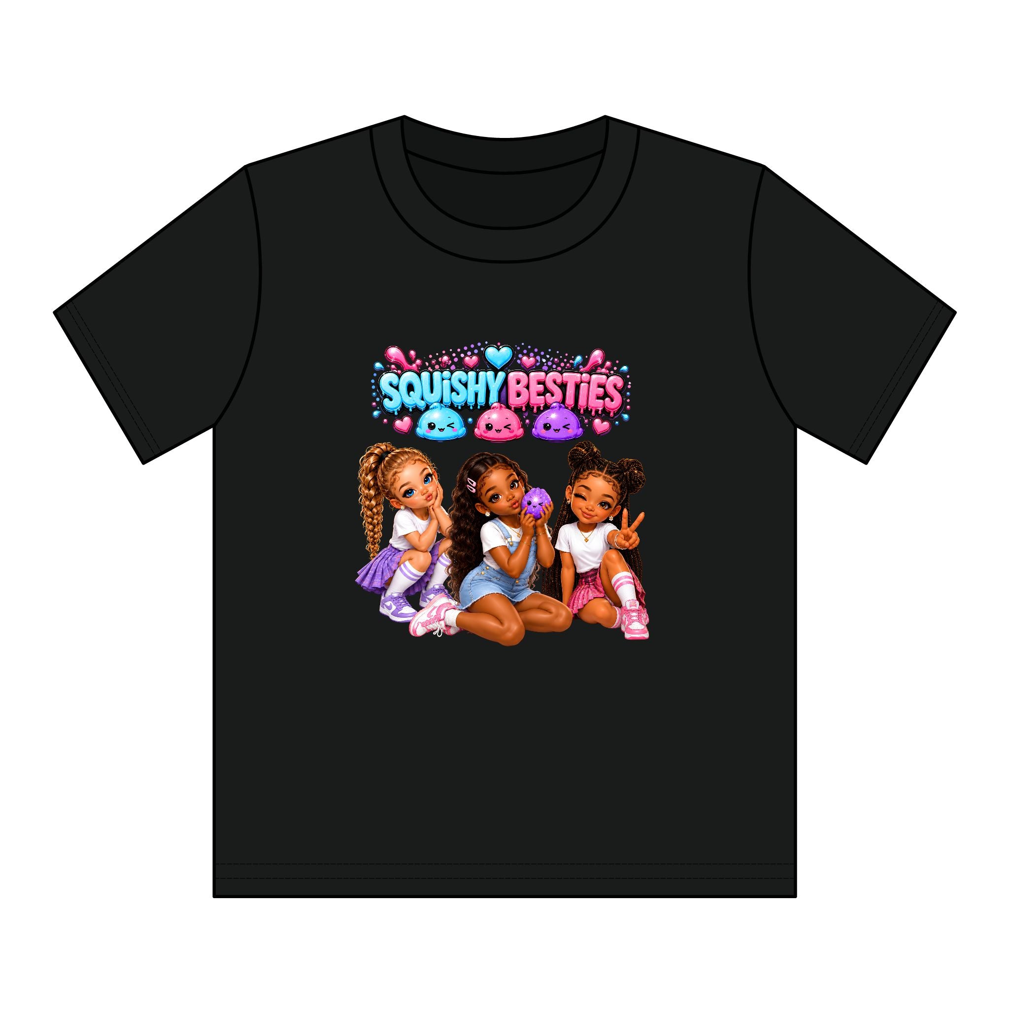 Girls' Squishy Graphic Tee - "SQUiSHY BESTIES" Youth T-Shirt
