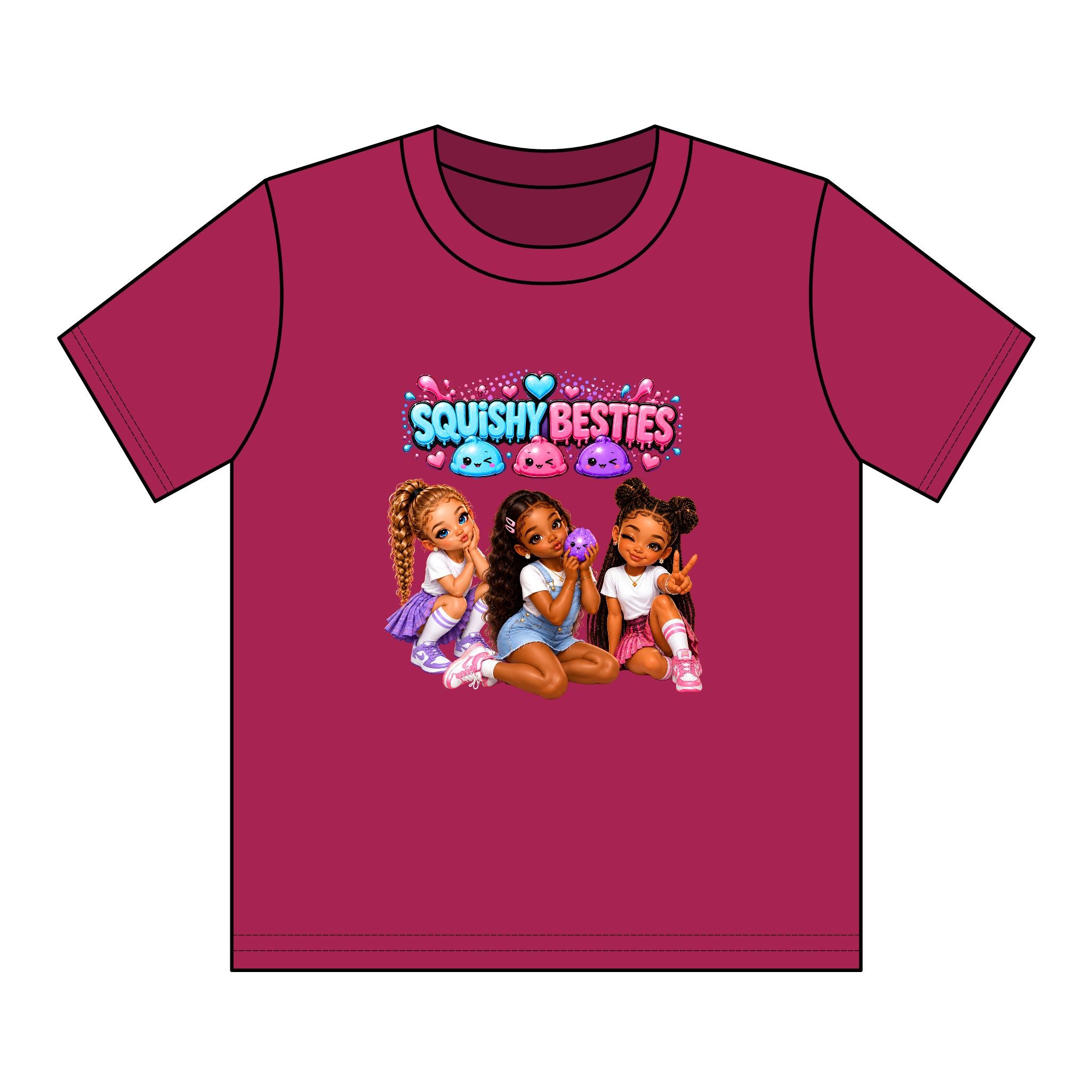 Girls' Squishy Graphic Tee - "SQUiSHY BESTIES" Youth T-Shirt