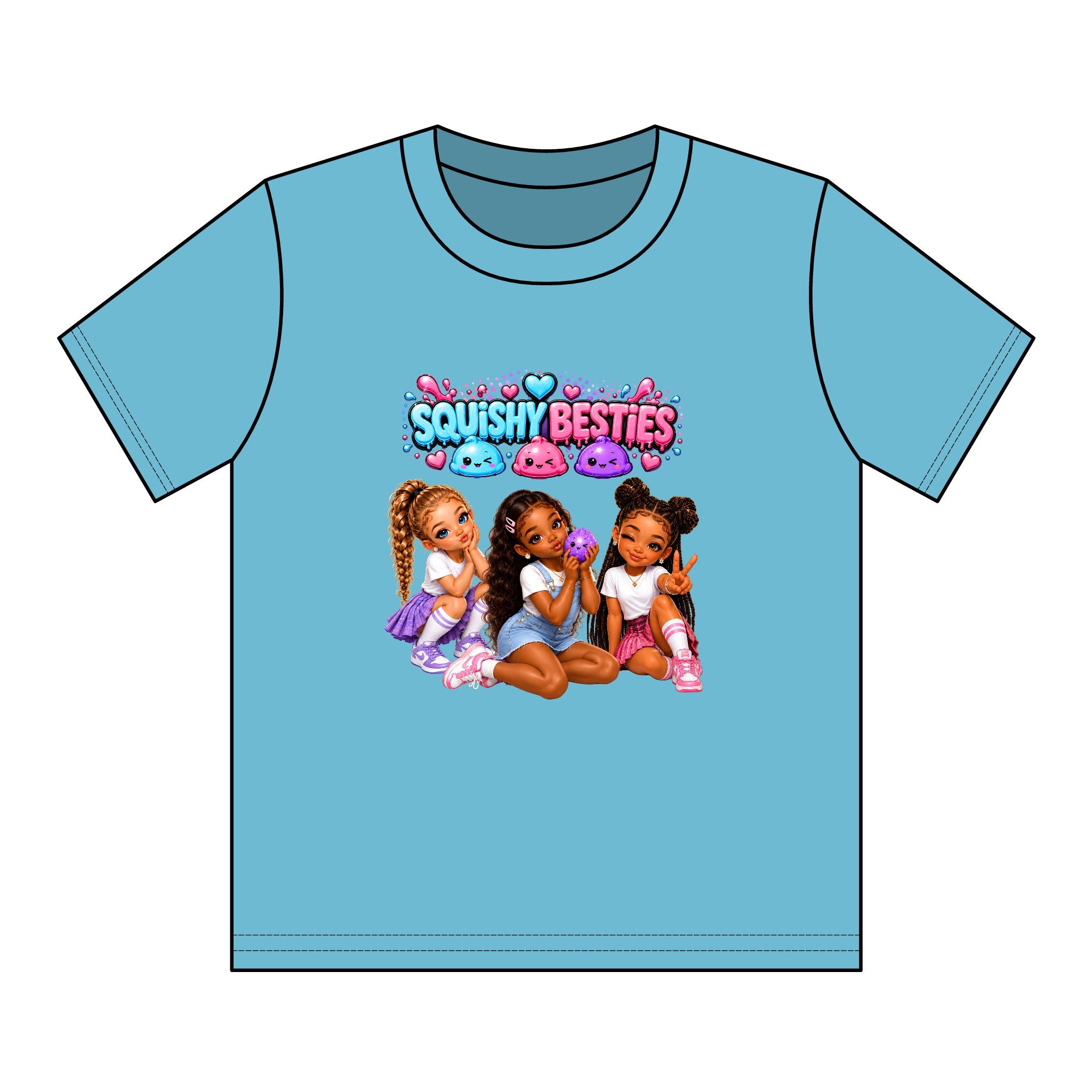 Girls' Squishy Graphic Tee - "SQUiSHY BESTIES" Youth T-Shirt