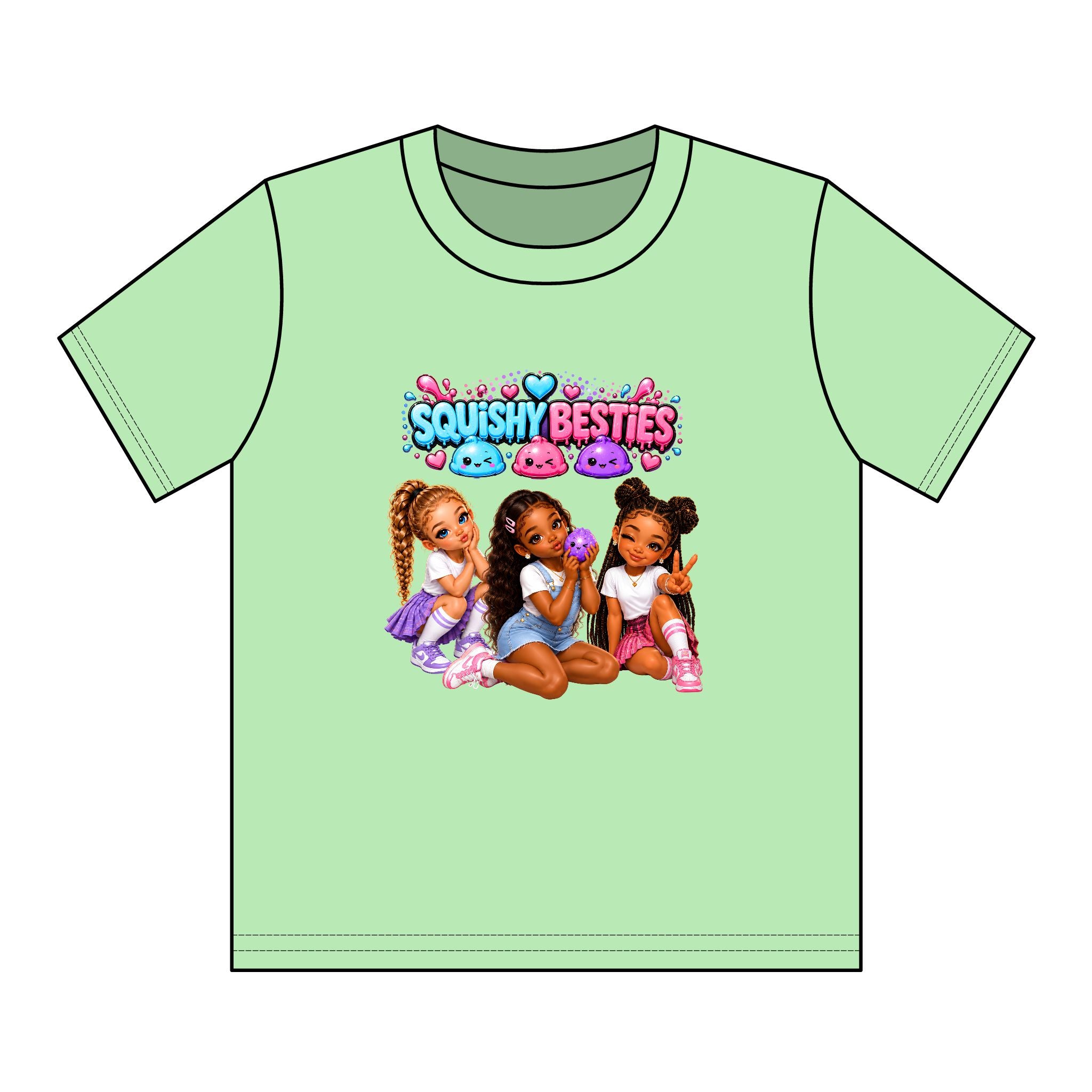Girls' Squishy Graphic Tee - "SQUiSHY BESTIES" Youth T-Shirt