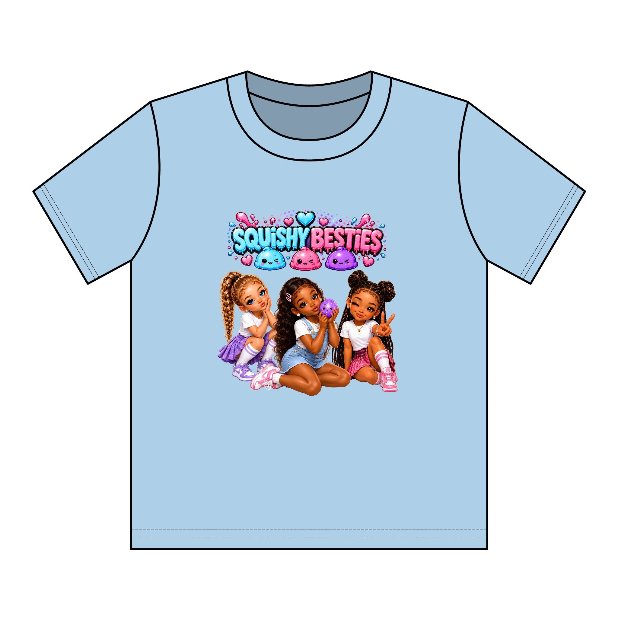 Girls' Squishy Graphic Tee - "SQUiSHY BESTIES" Youth T-Shirt