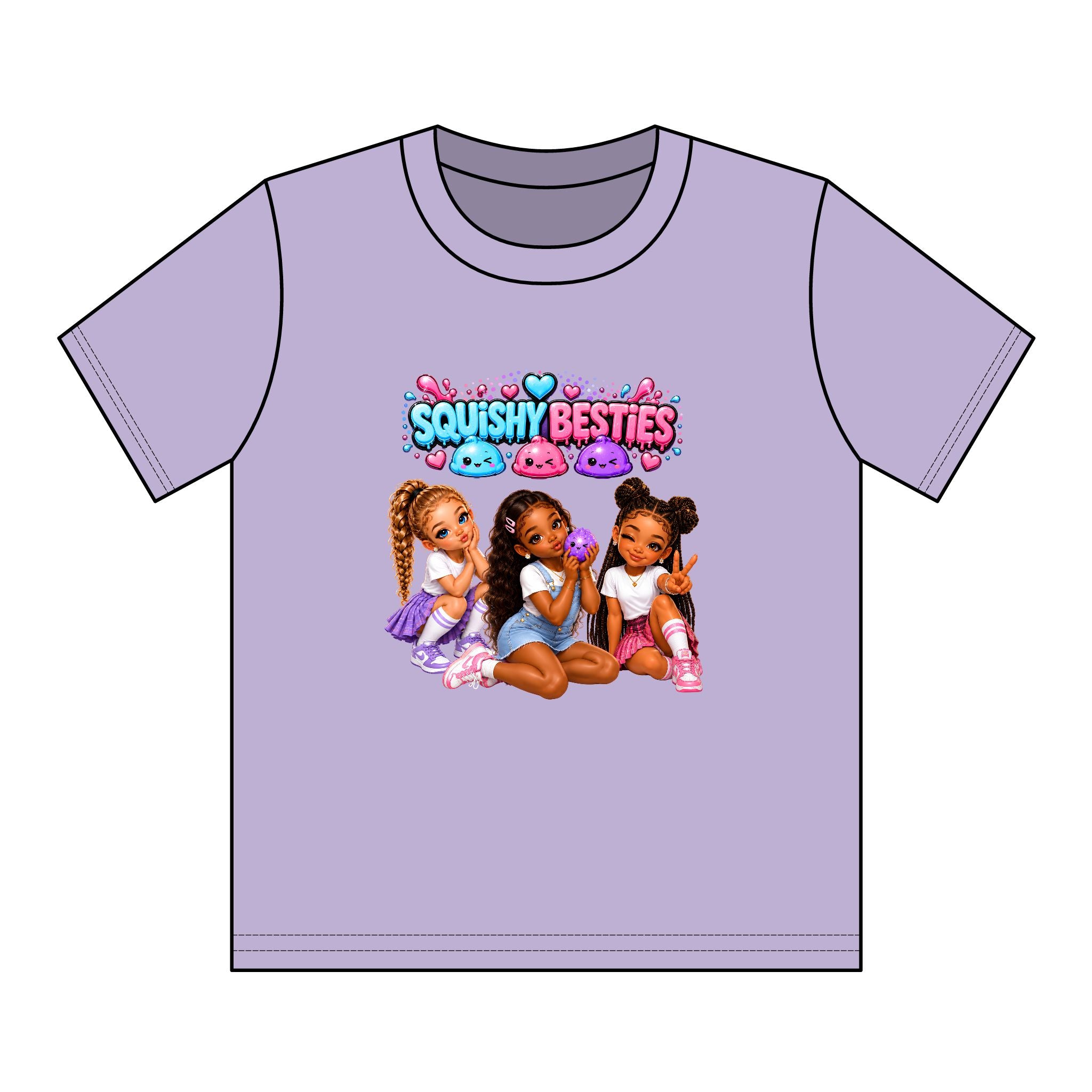 Girls' Squishy Graphic Tee - "SQUiSHY BESTIES" Youth T-Shirt