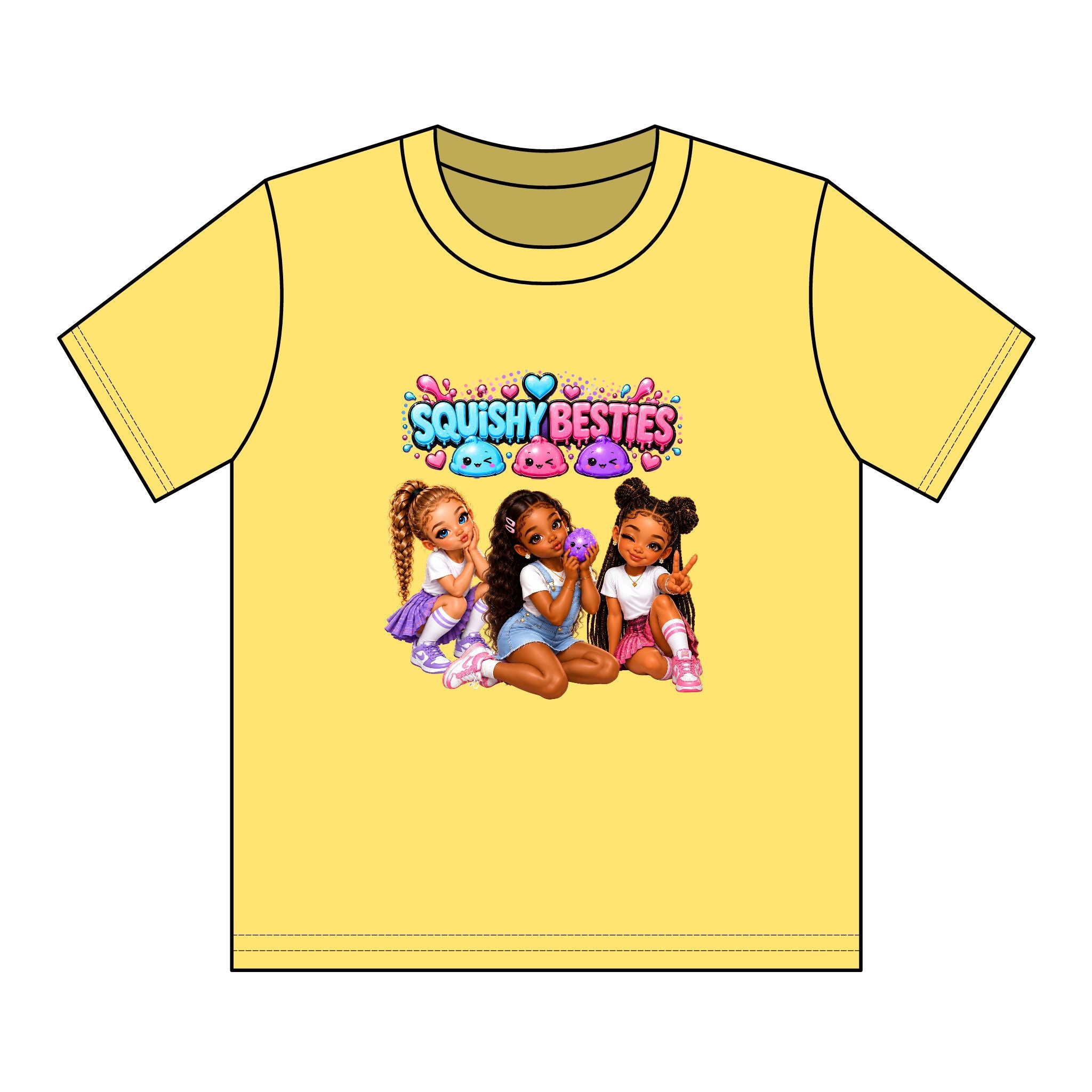Girls' Squishy Graphic Tee - "SQUiSHY BESTIES" Youth T-Shirt