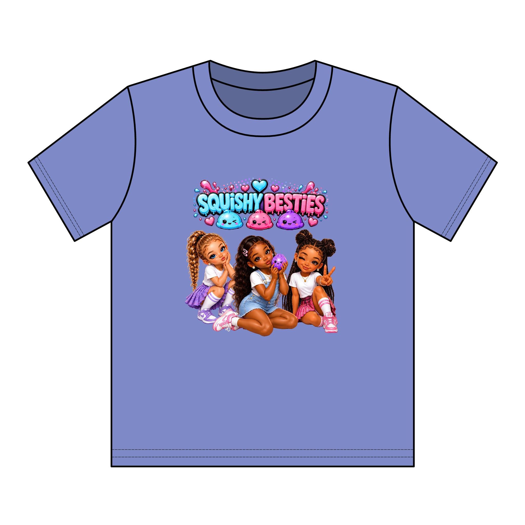 Girls' Squishy Graphic Tee - "SQUiSHY BESTIES" Youth T-Shirt