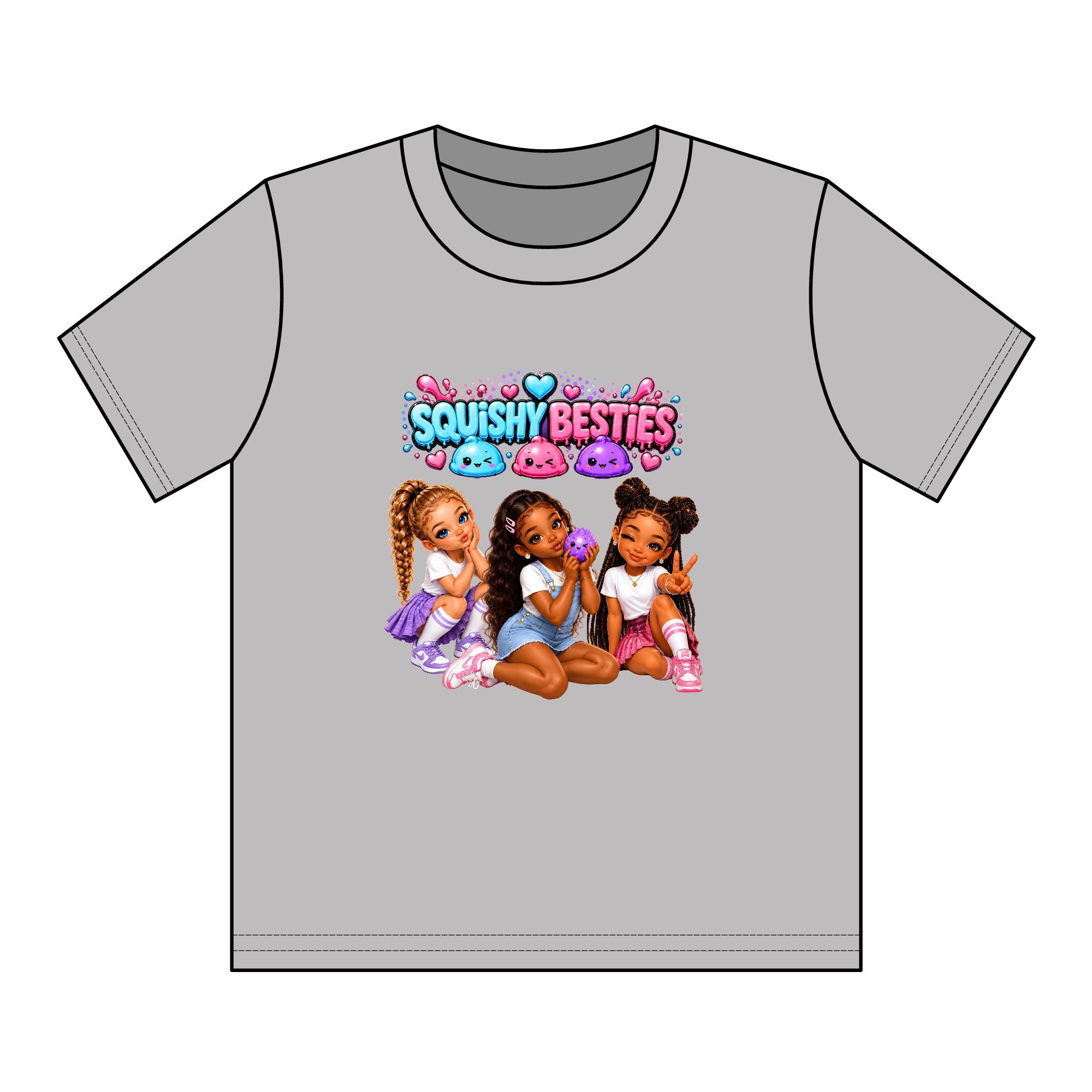 Girls' Squishy Graphic Tee - "SQUiSHY BESTIES" Youth T-Shirt