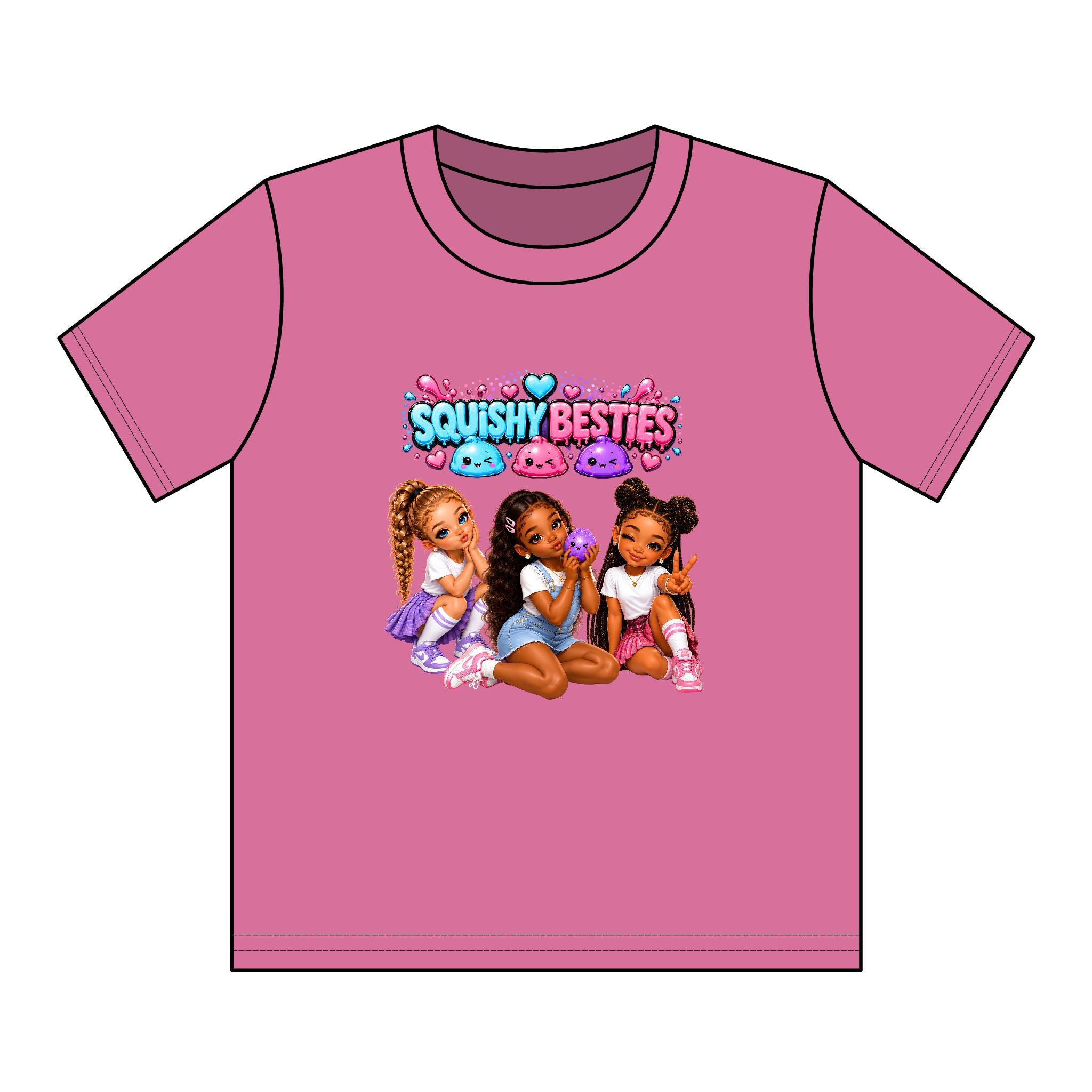 Girls' Squishy Graphic Tee - "SQUiSHY BESTIES" Youth T-Shirt