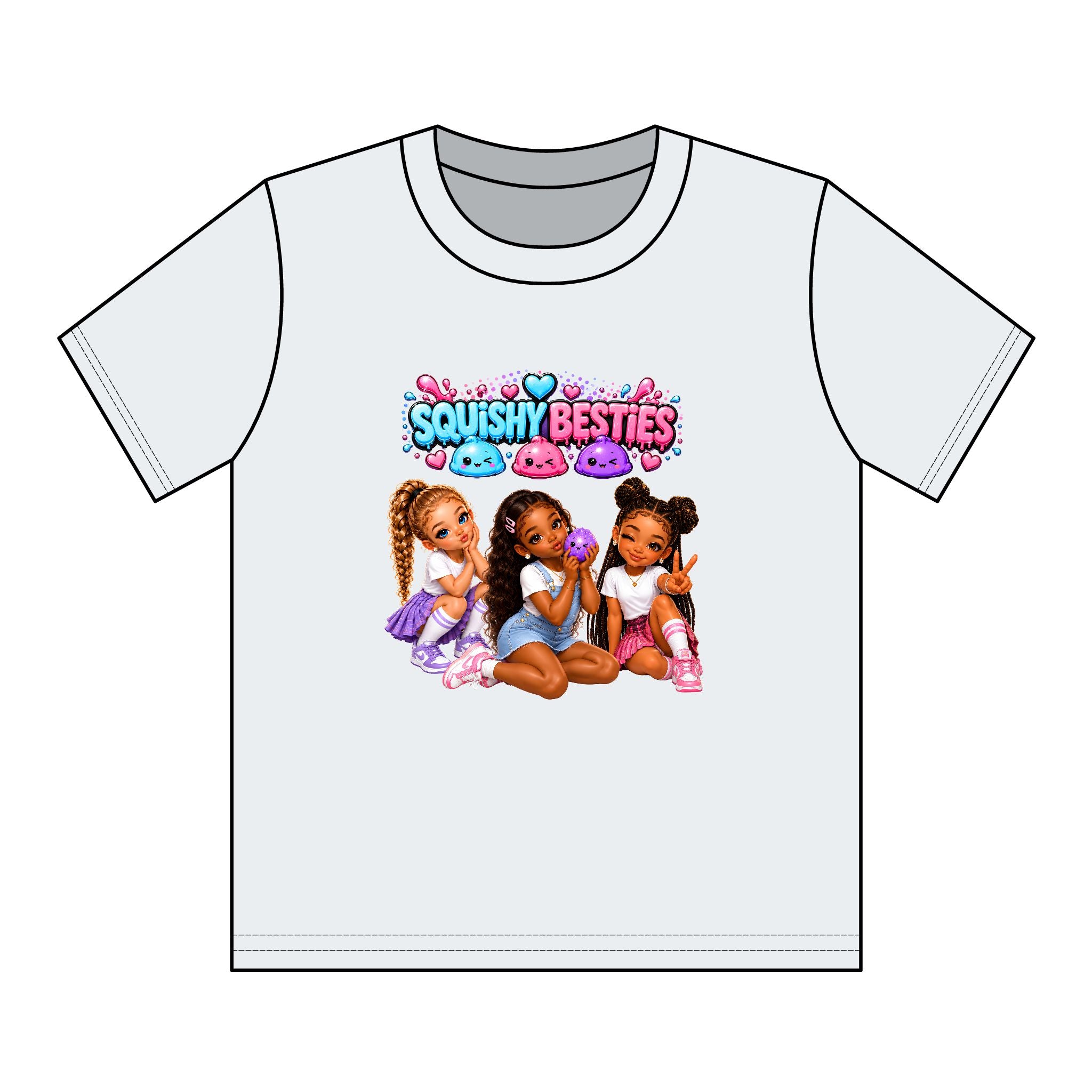Girls' Squishy Graphic Tee - "SQUiSHY BESTIES" Youth T-Shirt