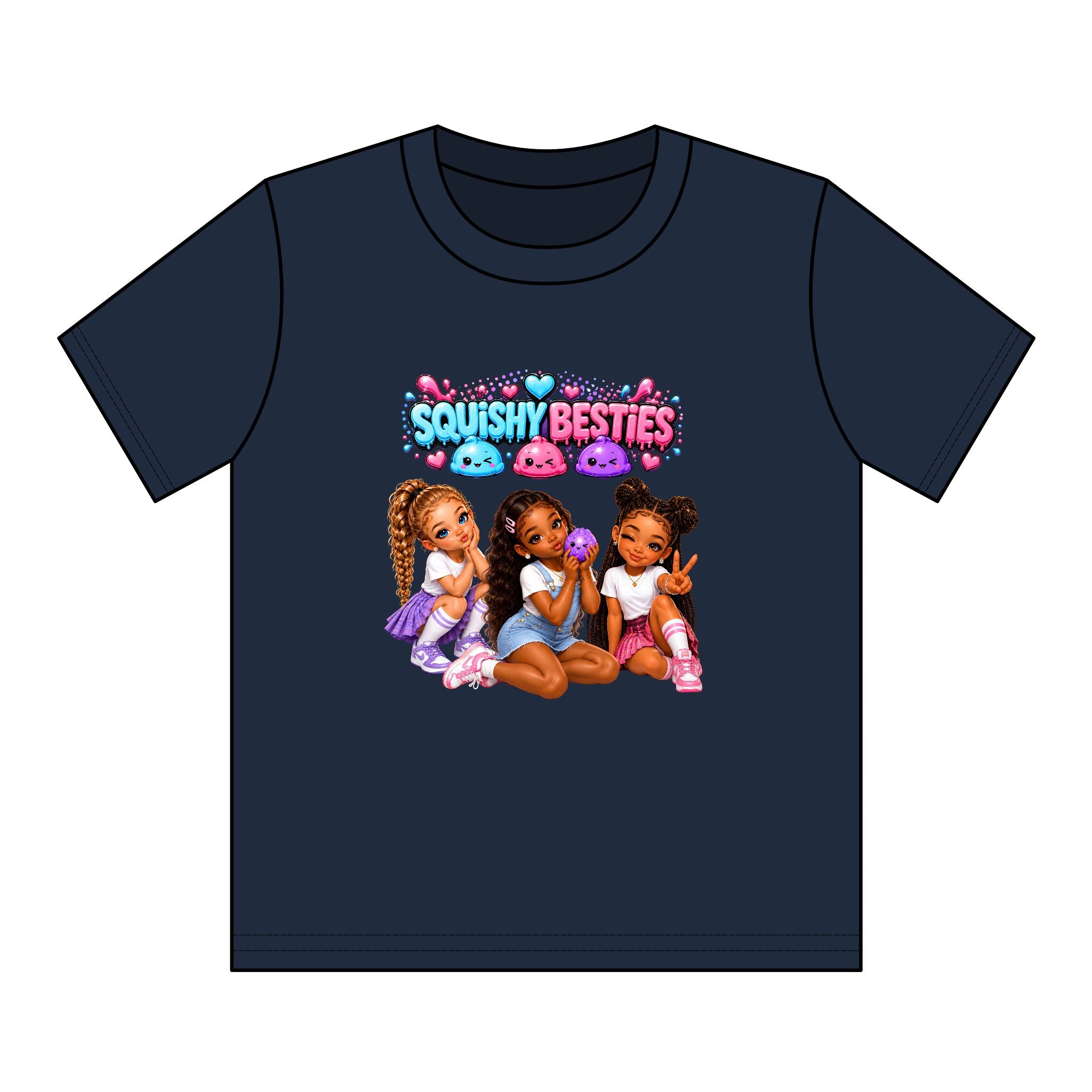 Girls' Squishy Graphic Tee - "SQUiSHY BESTIES" Youth T-Shirt