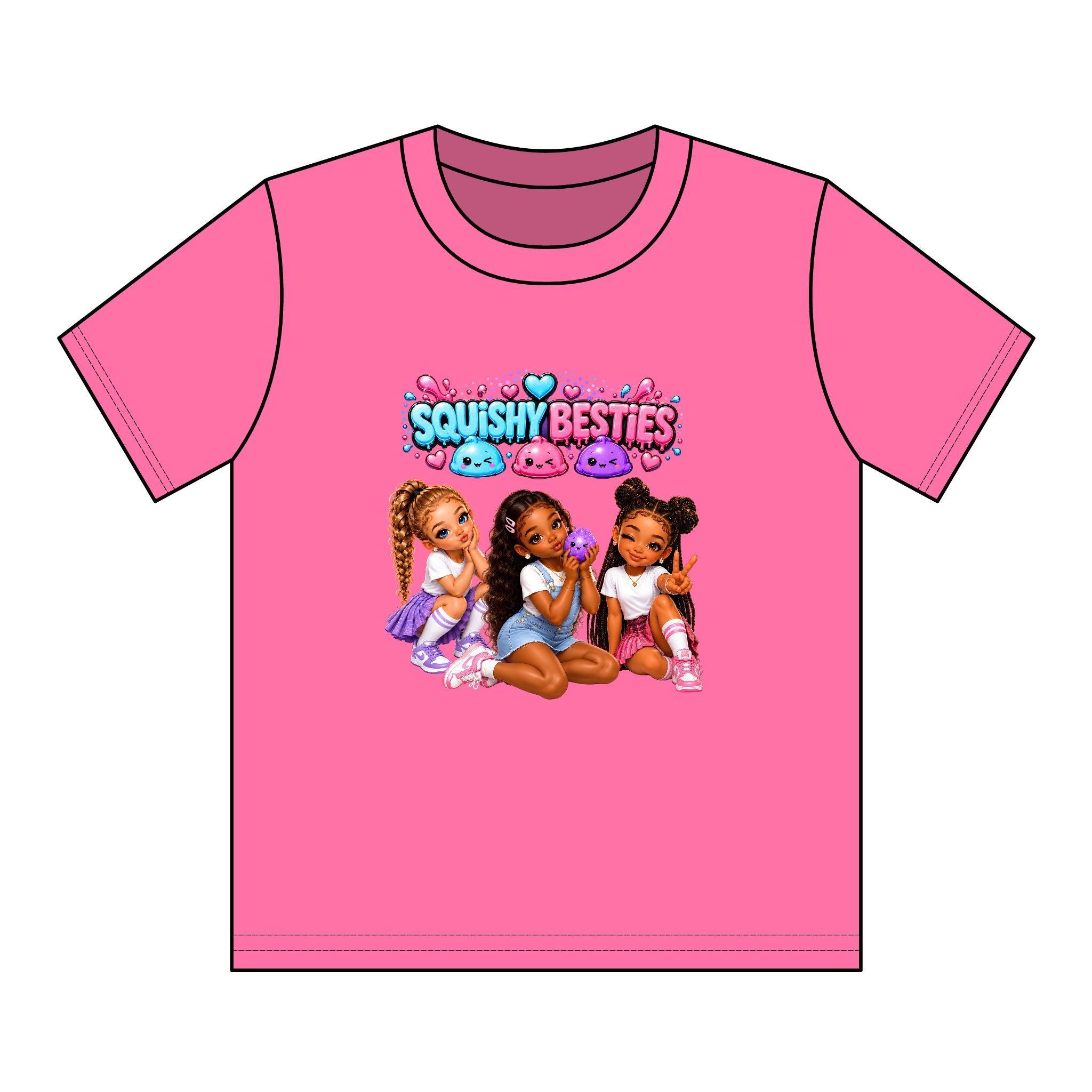 Girls' Squishy Graphic Tee - "SQUiSHY BESTIES" Youth T-Shirt