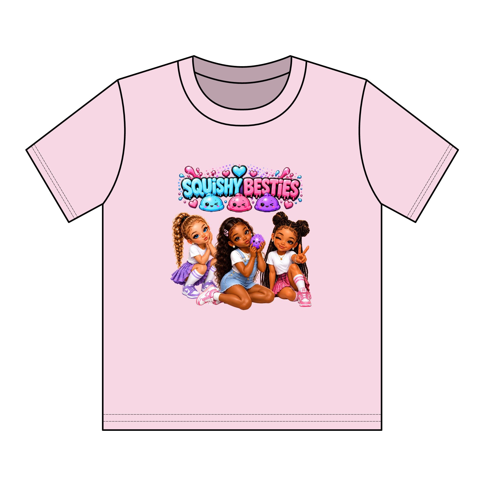 Girls' Squishy Graphic Tee - "SQUiSHY BESTIES" Youth T-Shirt