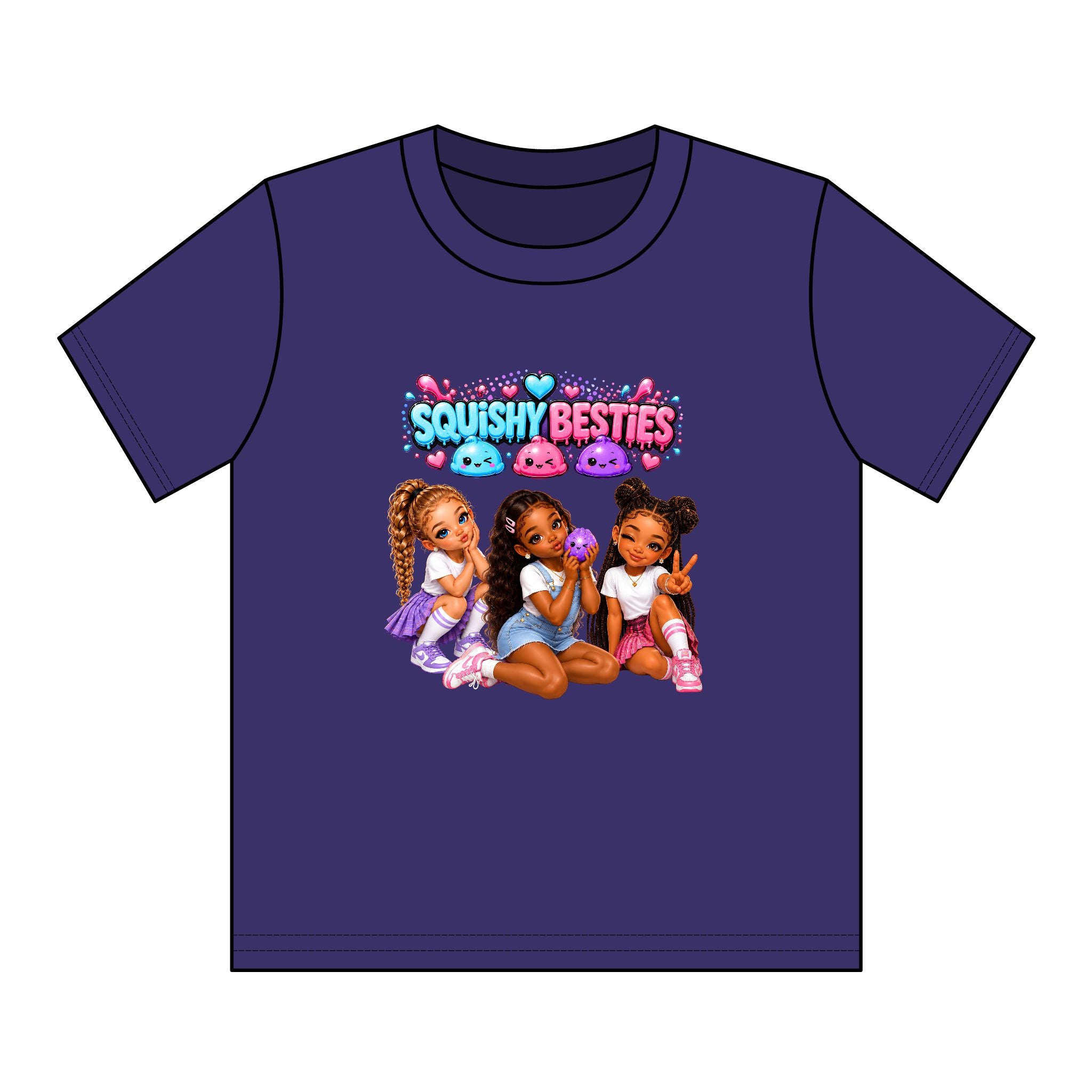Girls' Squishy Graphic Tee - "SQUiSHY BESTIES" Youth T-Shirt