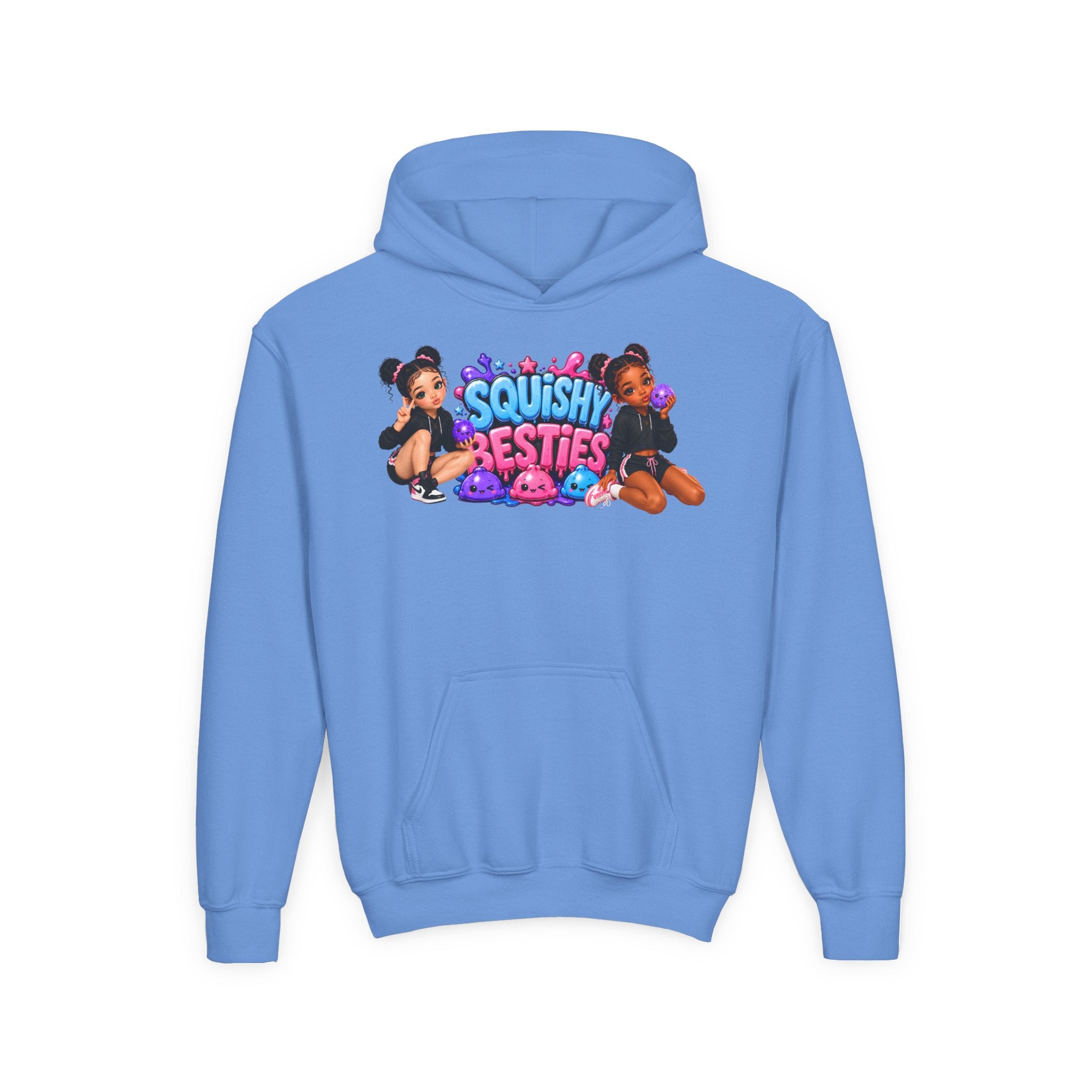 "SQUiSHY BESTIES" Hoodie — Cute Girls' Graphic Hooded Sweatshirt