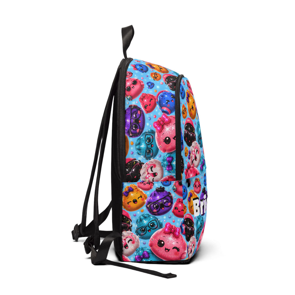 Cute Kawaii Emoji School Backpack — Blue/Colorful Pattern