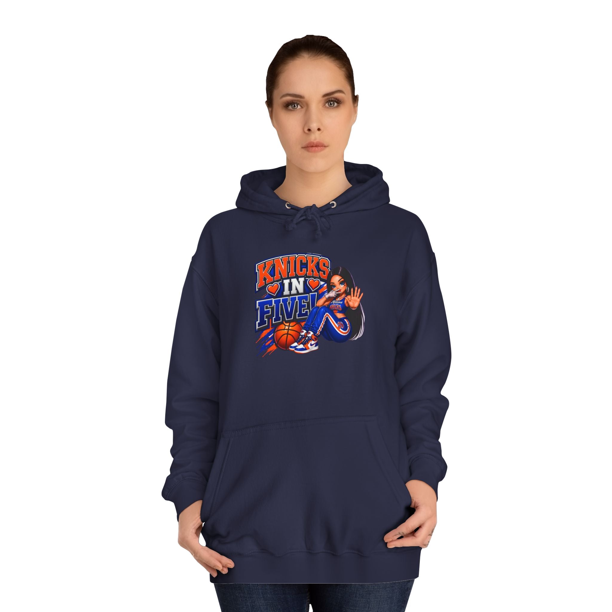 Knicks In Five Hoodie — Basketball Fan Pullover with Retro Player Graphic