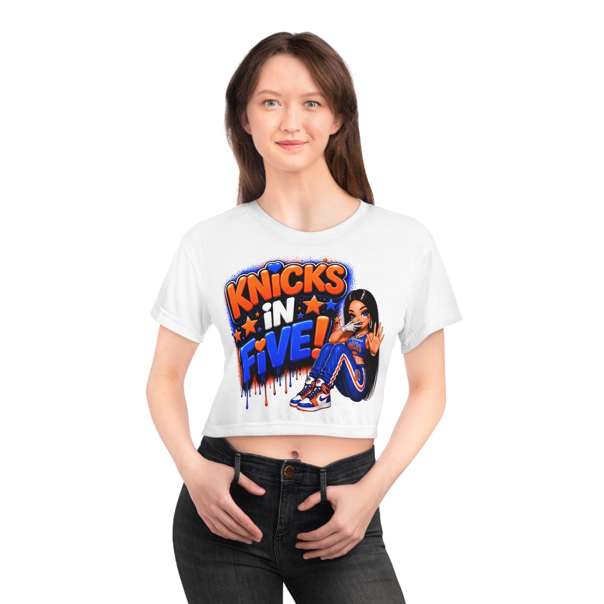 Women's Crop Tee — NYC Basketball Fan Graphic Top